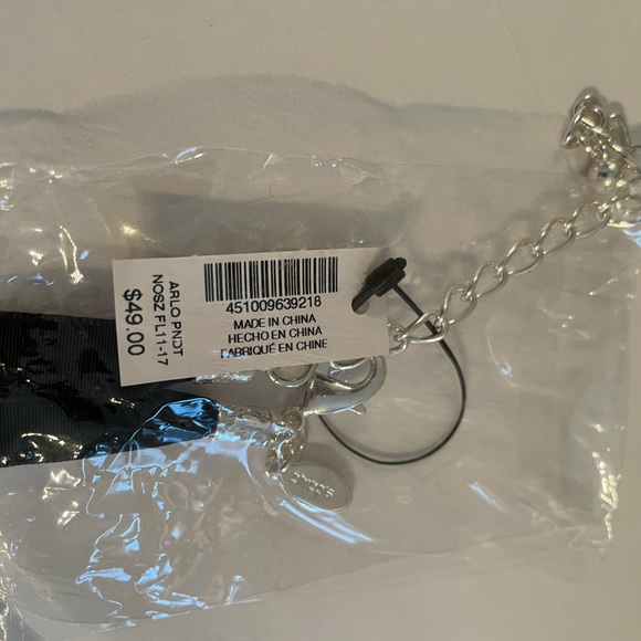 Chico’s Arlo black velvet and silver tone necklace 28” with 4” extender NWT - Picture 5 of 7